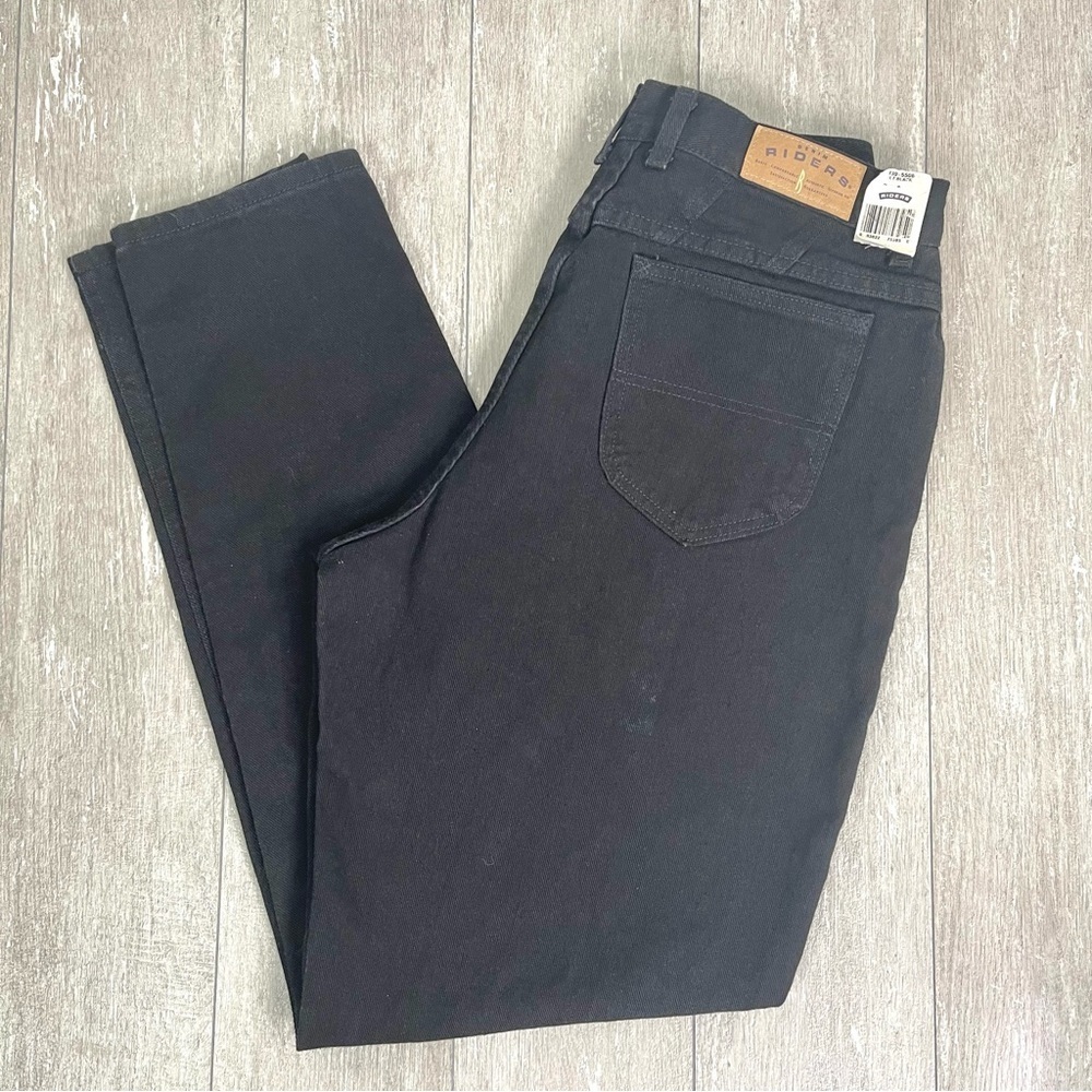 Vintage Riders Jet Black Denim High Waisted Mom Jeans Size 16 Long NWT
